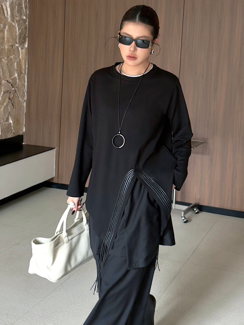 Mesh stitch top and skirt