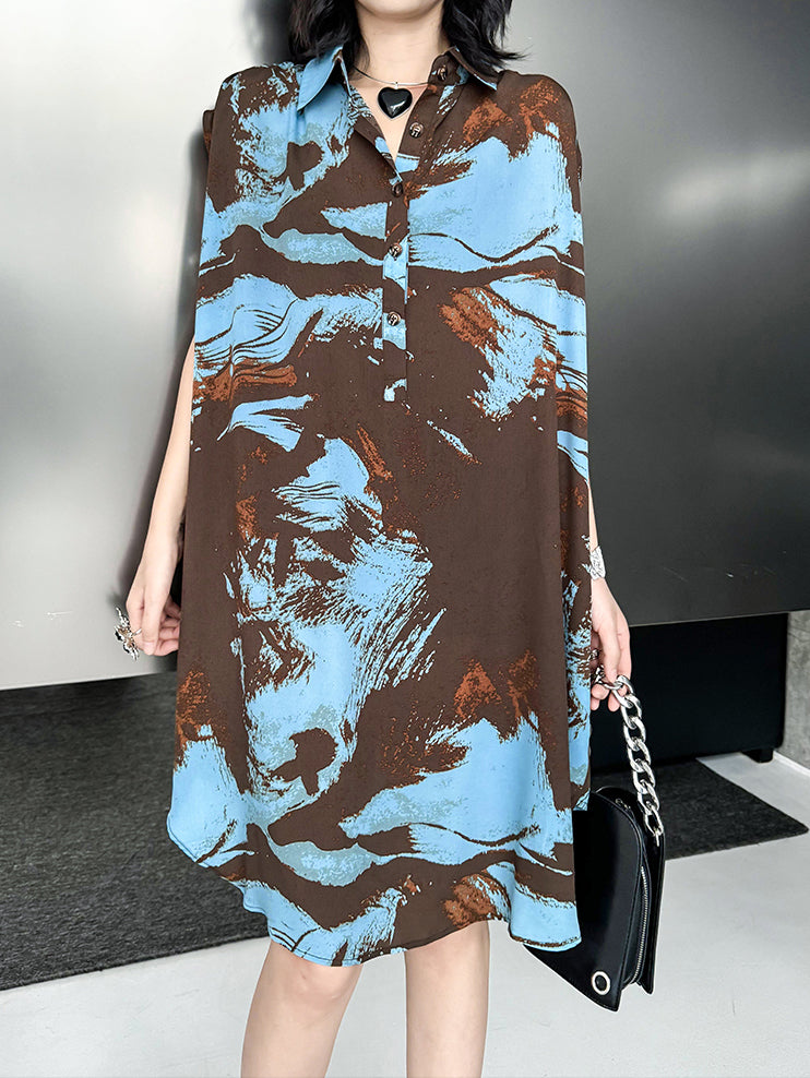 Brushed Art Color Shirt Dress 