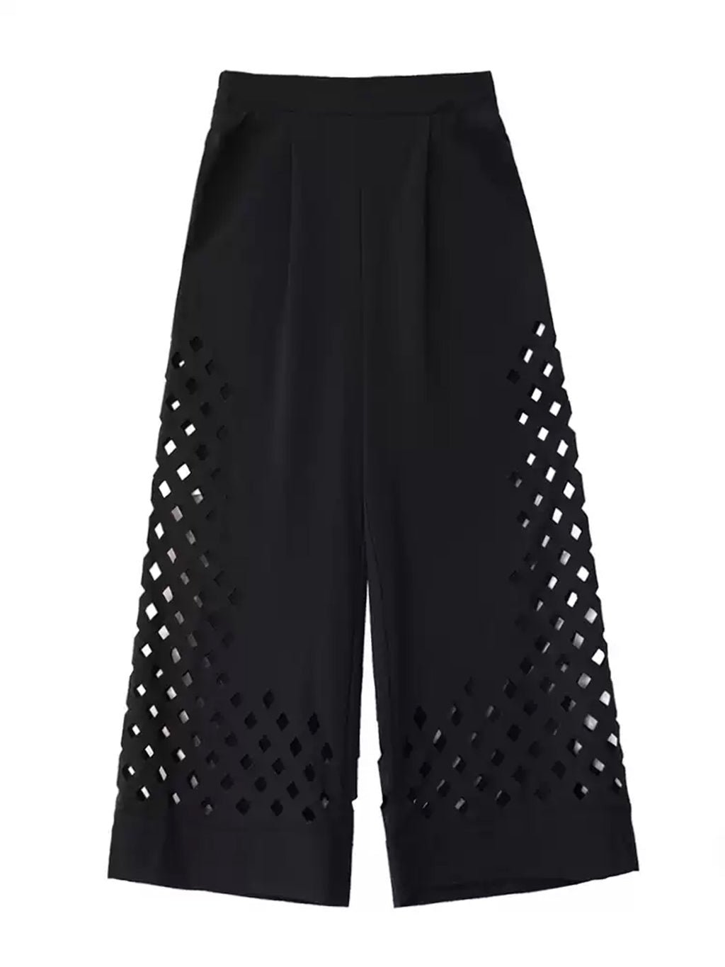 Punched wide pants 