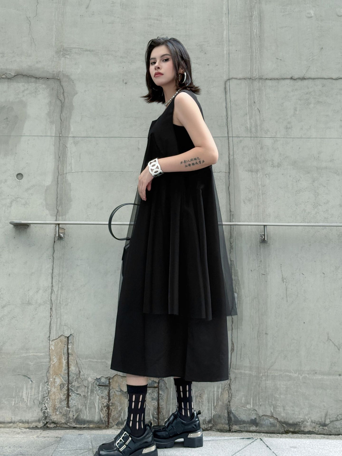 Black tulle layered dress 