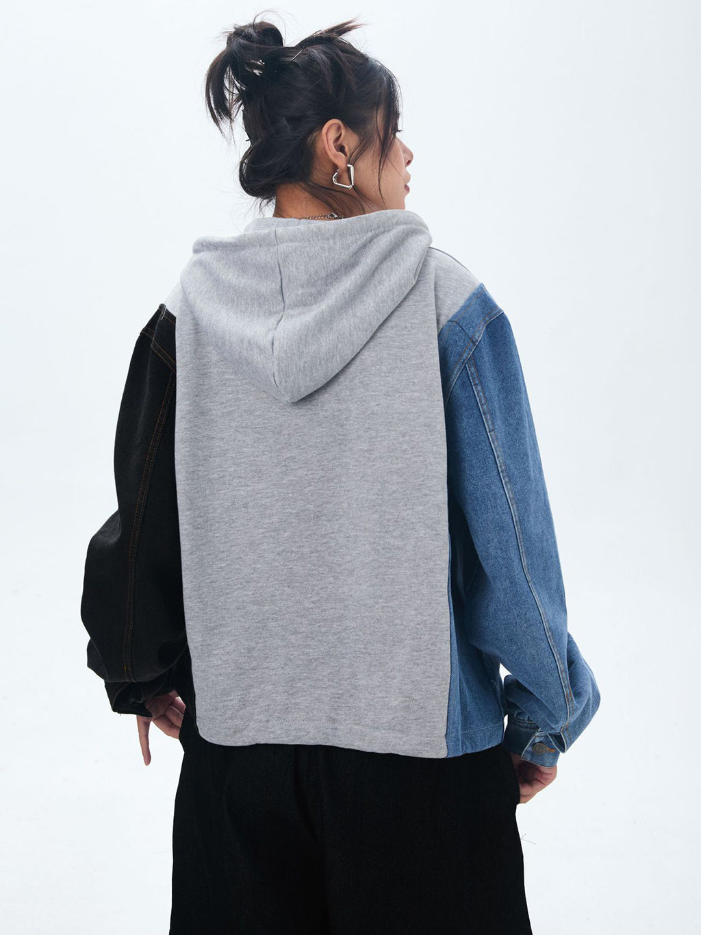 Washed Denim Docking Hoodie 