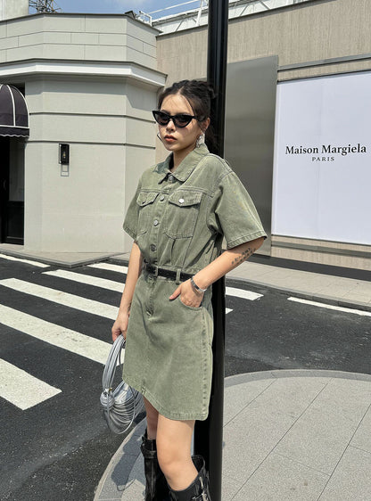 washed denim shirt dress