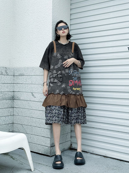 Scarf tie blouse and denim pants series 