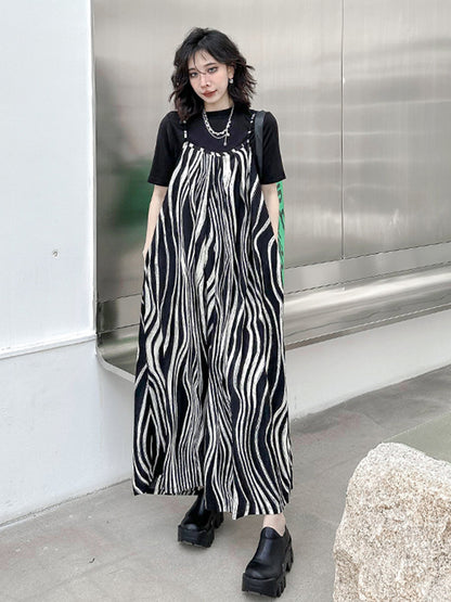 Striped Flow Overalls