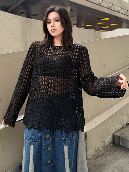 Mesh stitch top and skirt