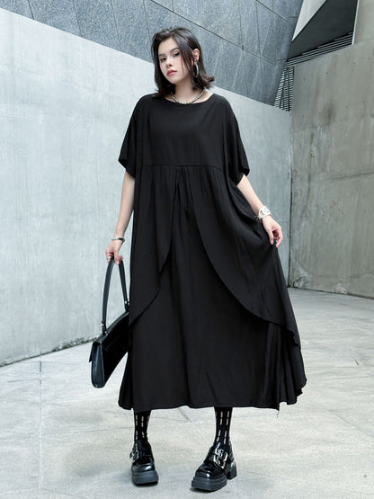 Front layered draped dress 
