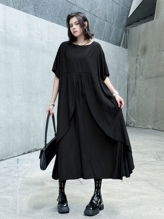 Front layered draped dress 