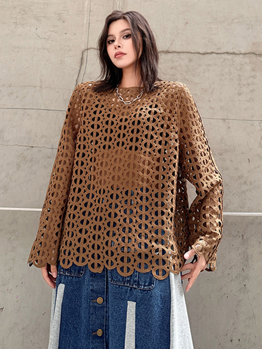 Mesh stitch top and skirt