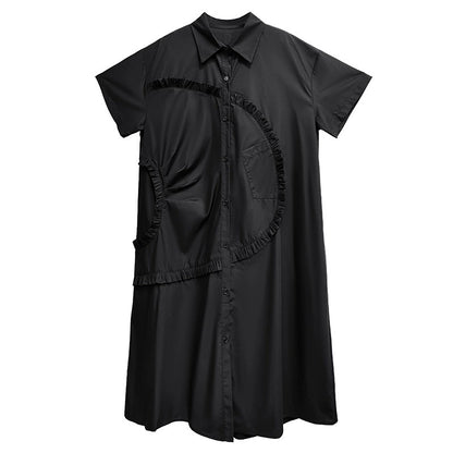 Round ruffle shirt dress 
