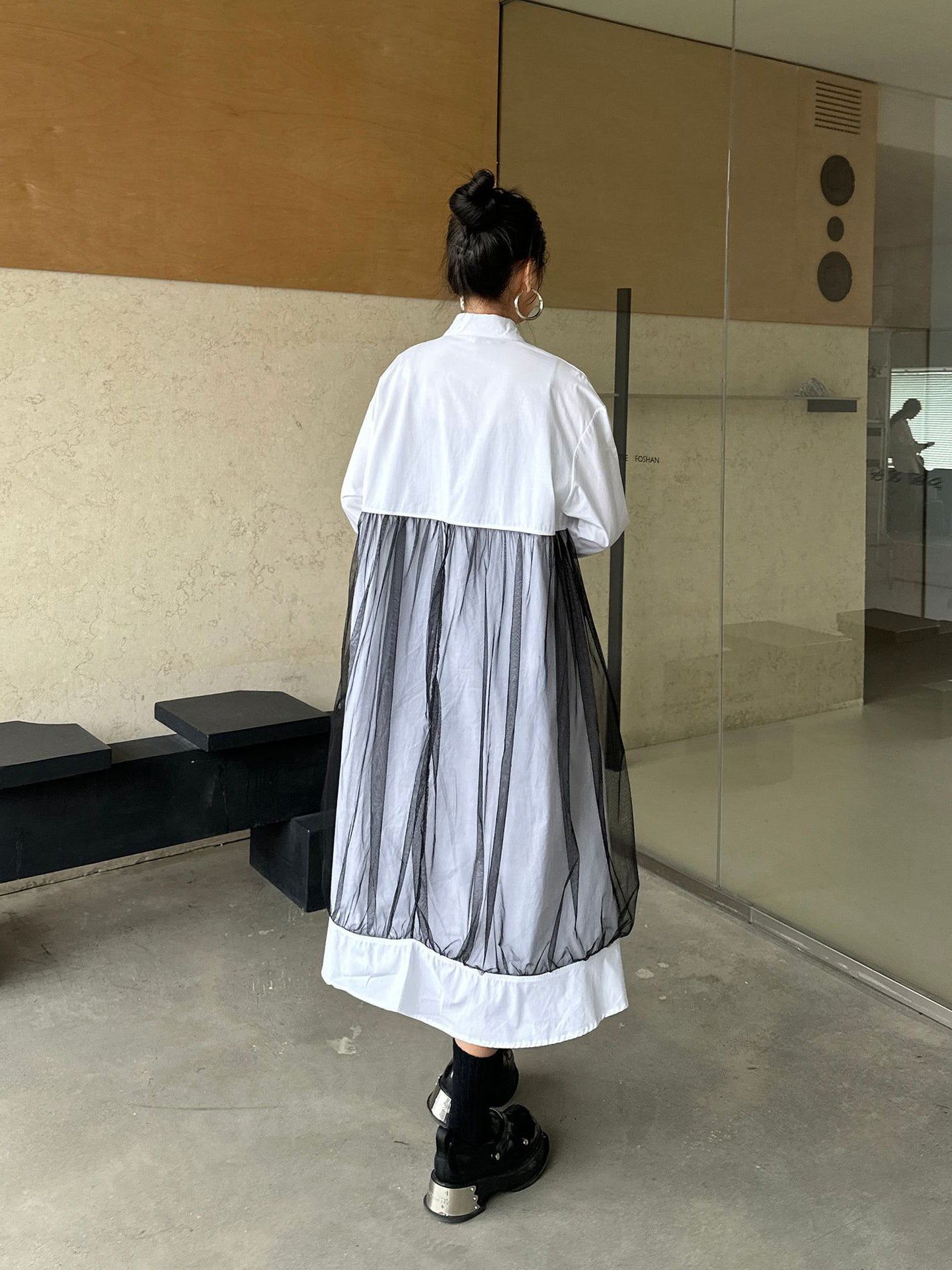 チュールコンビネーションドレス