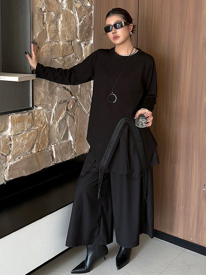 Mesh stitch top and skirt