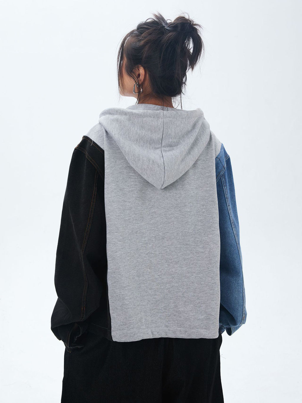 Washed Denim Docking Hoodie 