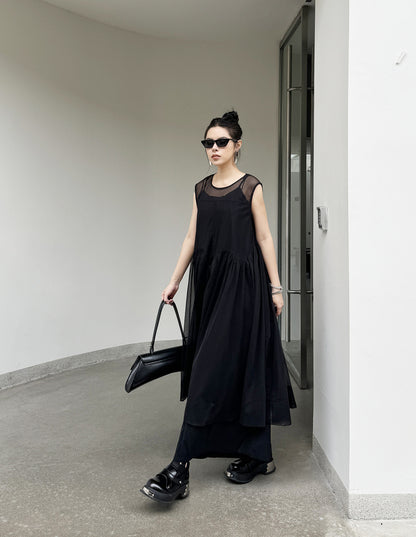 Sheer Black Layered Dress 