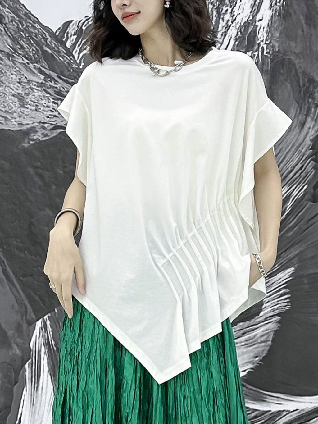 Shirred Art Drape Top 