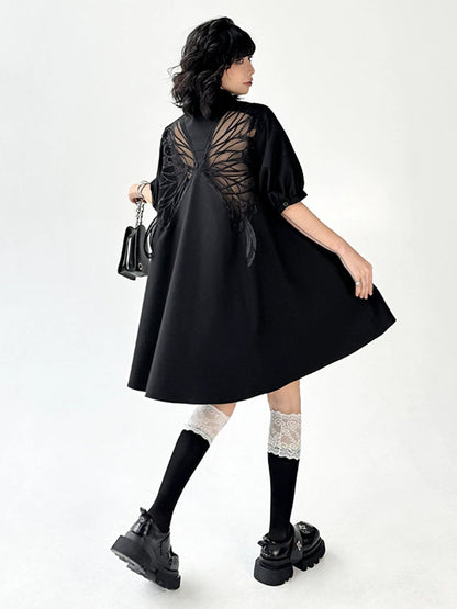 Butterfly Sheer Back Dress