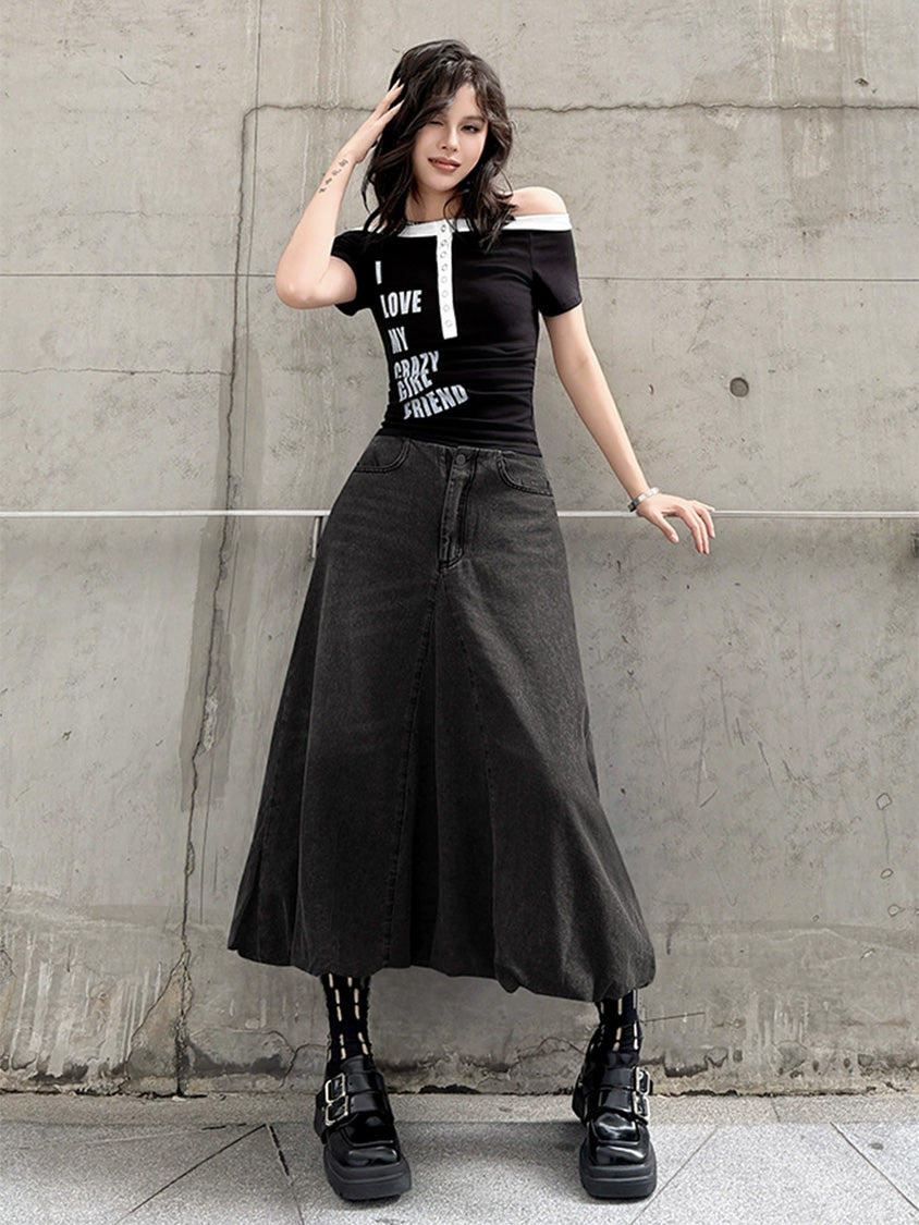 Mesh stitch top and skirt