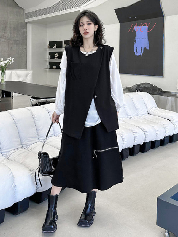 Back Zipper Layer Vest