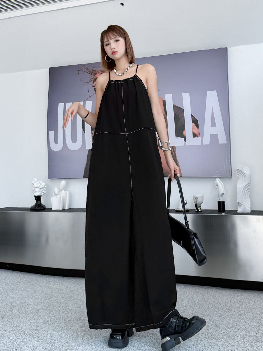 String Wide Overalls 