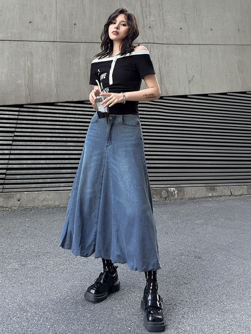 Mesh stitch top and skirt