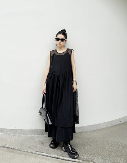 Sheer Black Layered Dress 