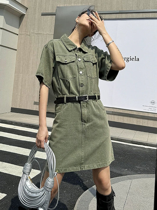 washed denim shirt dress