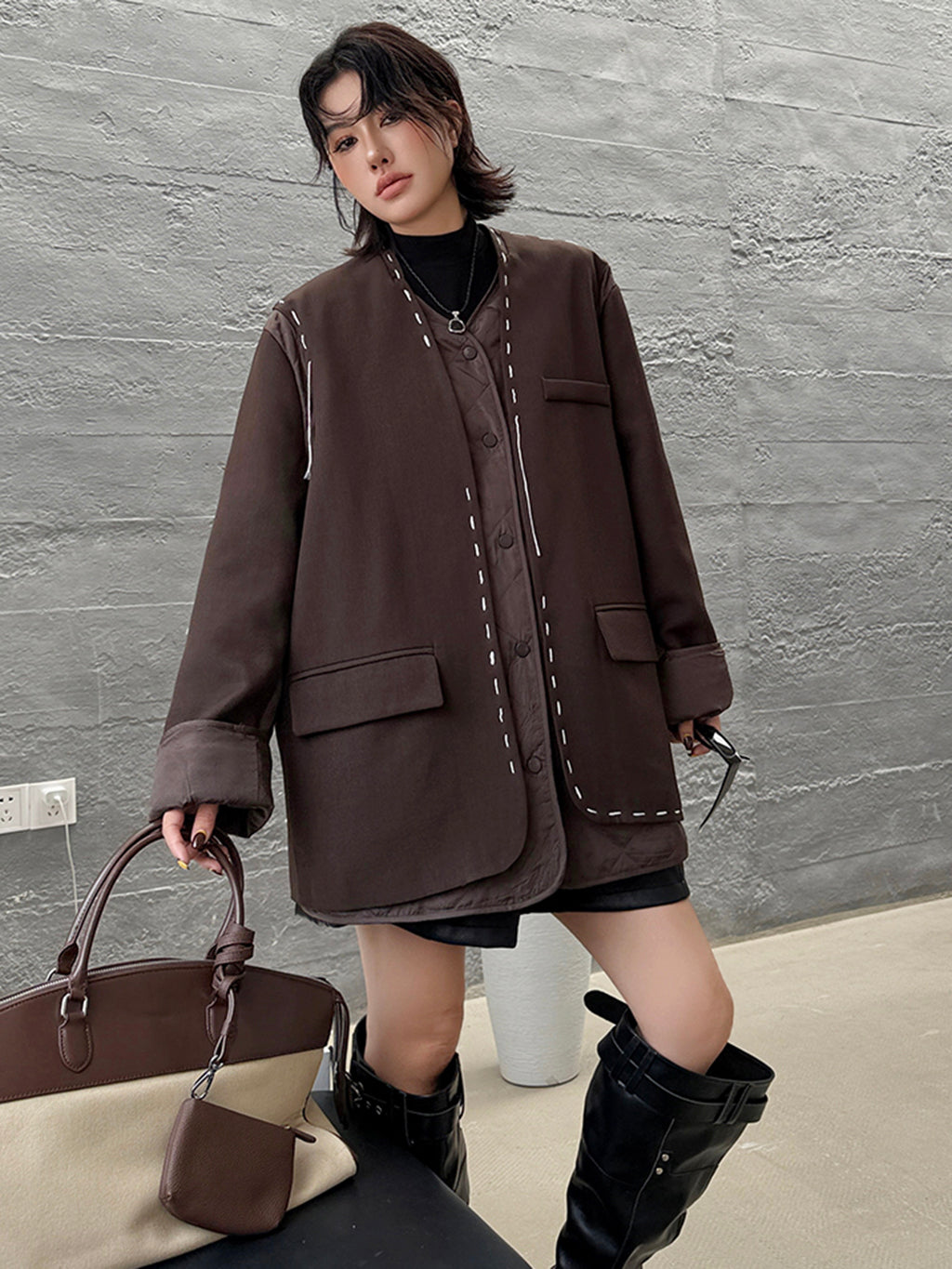 ステッチラインキルティングジャケット