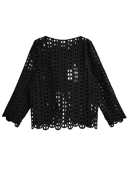 Mesh stitch top and skirt