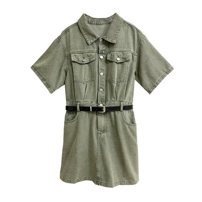 washed denim shirt dress