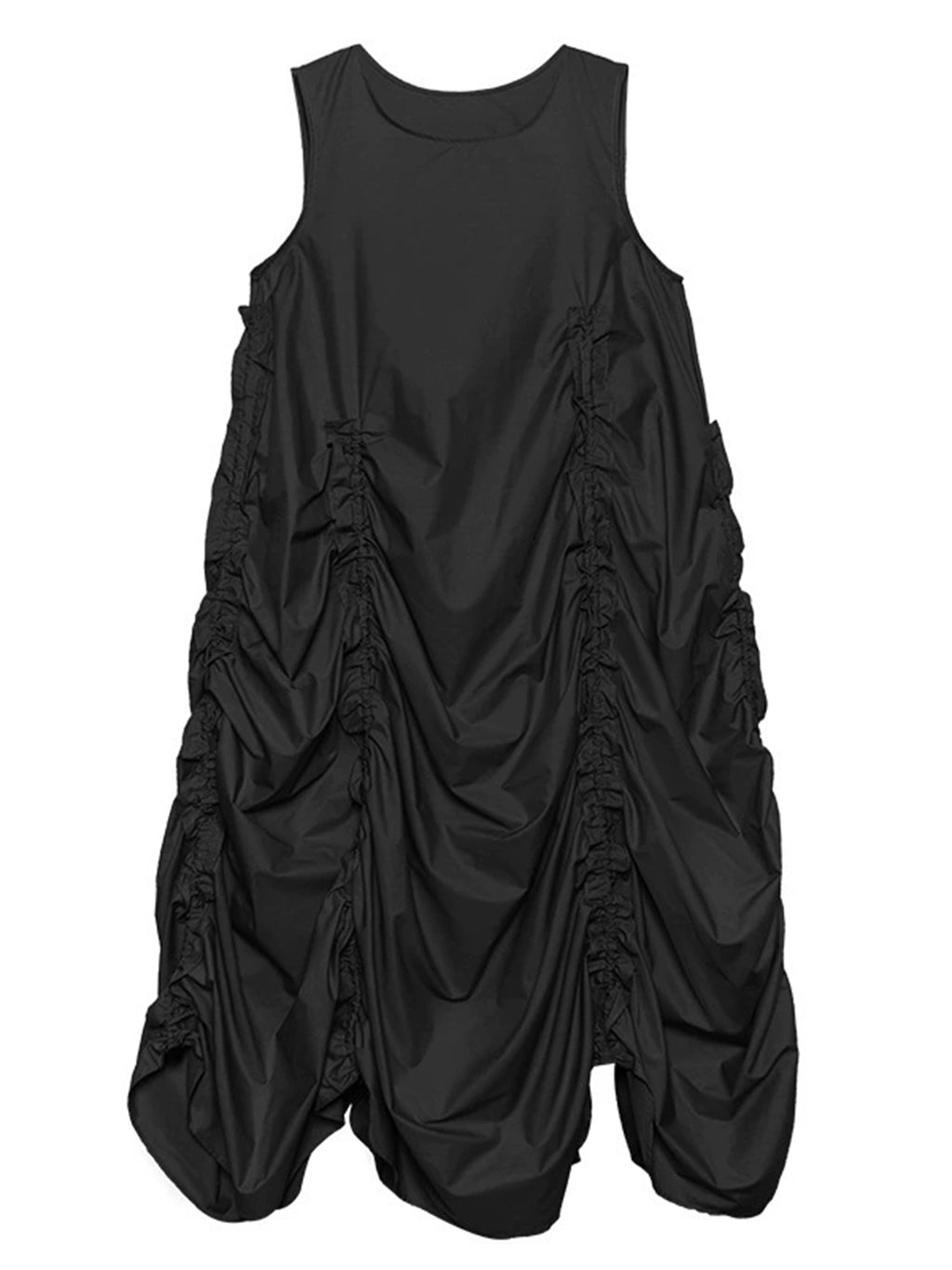 Gathered volume sleeveless dress