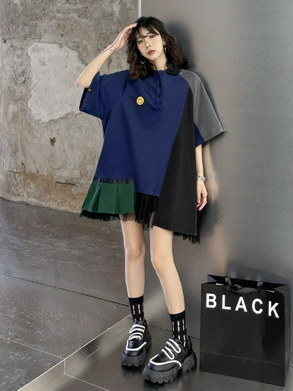 Smiley Patch Mix Polo Dress 