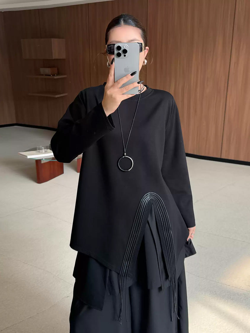 Mesh stitch top and skirt