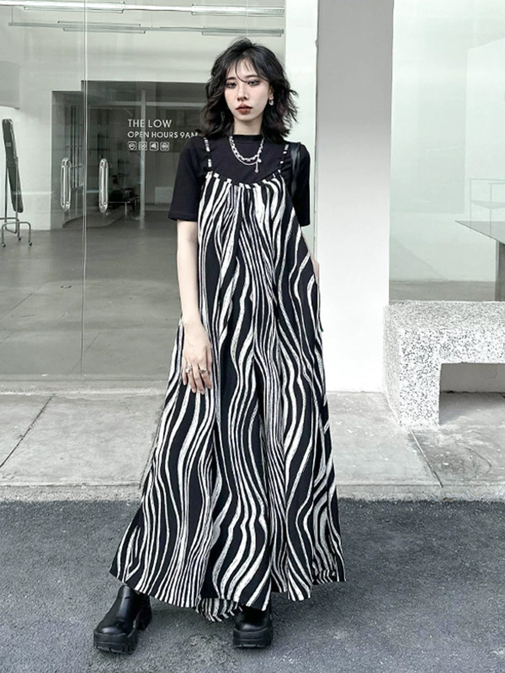 Striped Flow Overalls
