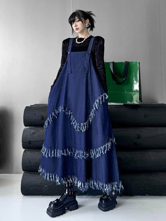 Scarf tie blouse and denim pants series 