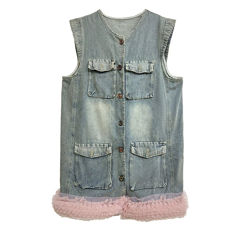 Scarf tie blouse and denim pants series 
