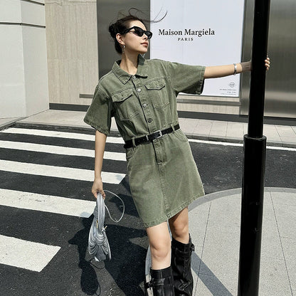 washed denim shirt dress