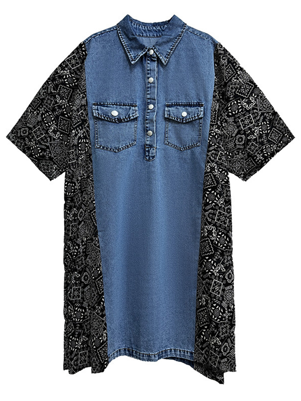 Denim Switch Pattern Dress 