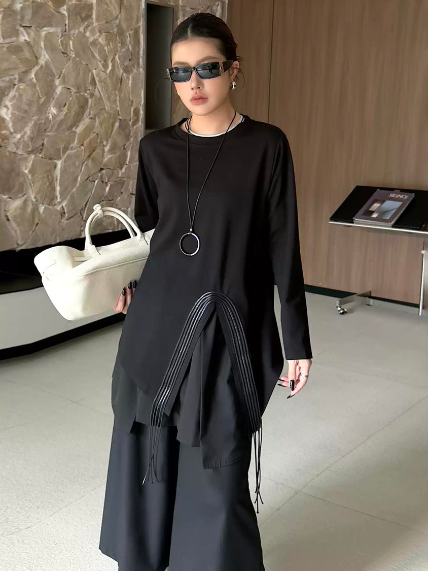 Mesh stitch top and skirt