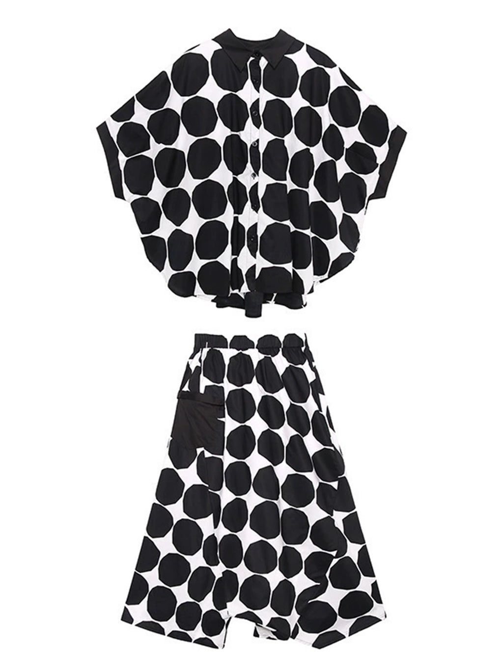 Dot block shirt and pants 