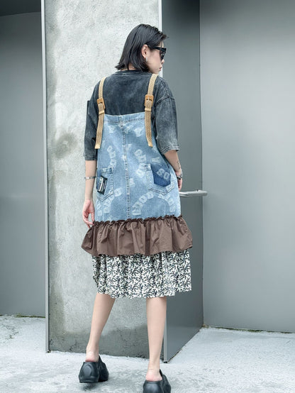 Scarf tie blouse and denim pants series 