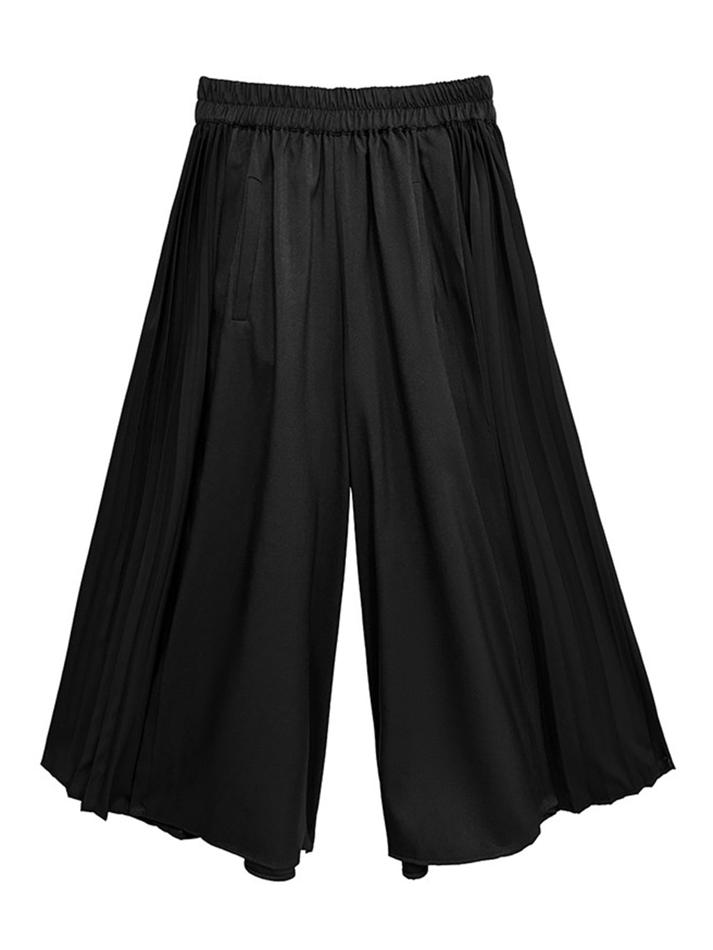 Two-tone pleated wide pants 