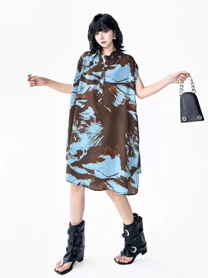 Brushed Art Color Shirt Dress 