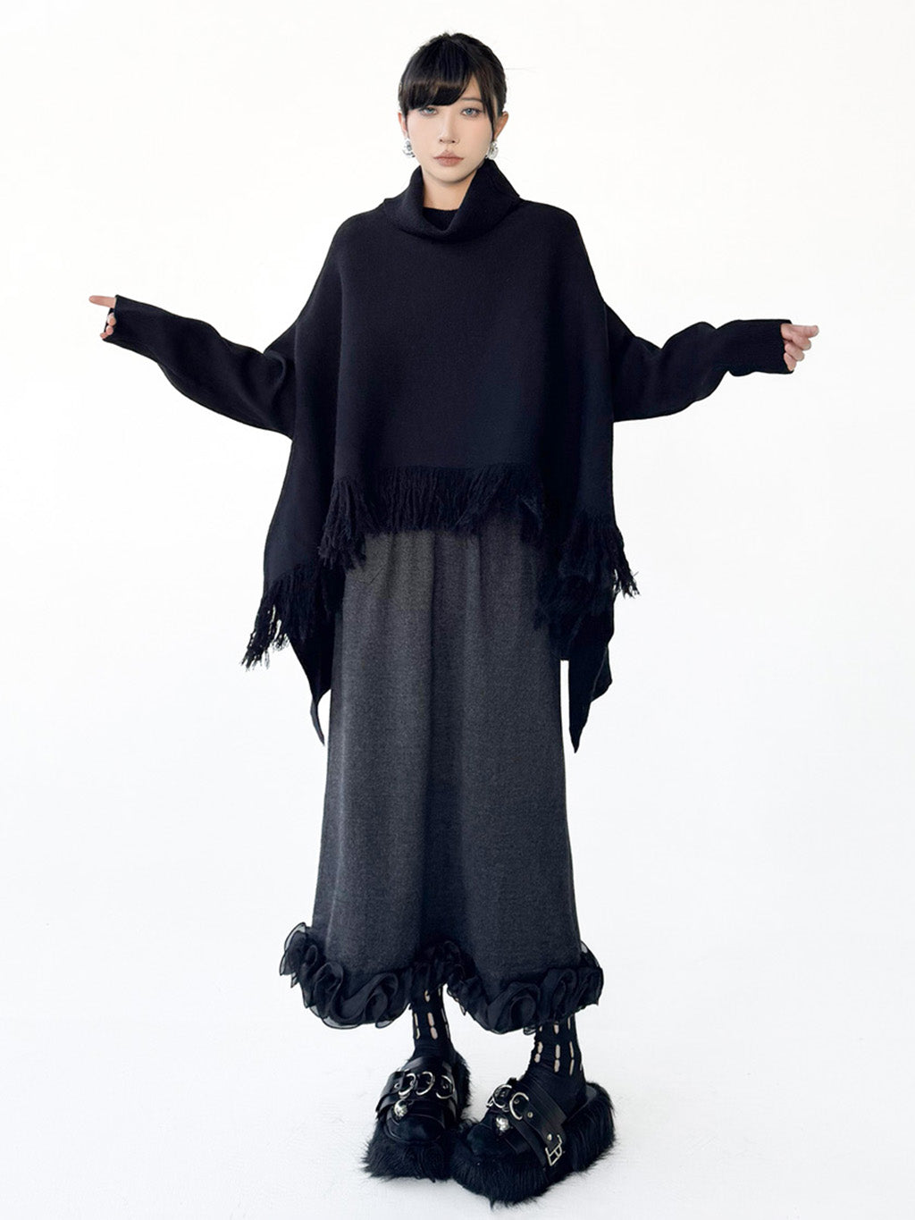 Mesh stitch top and skirt