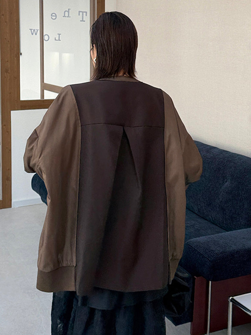 ノーカラーレイヤードジャケット