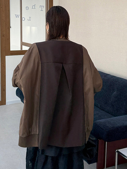 ノーカラーレイヤードジャケット