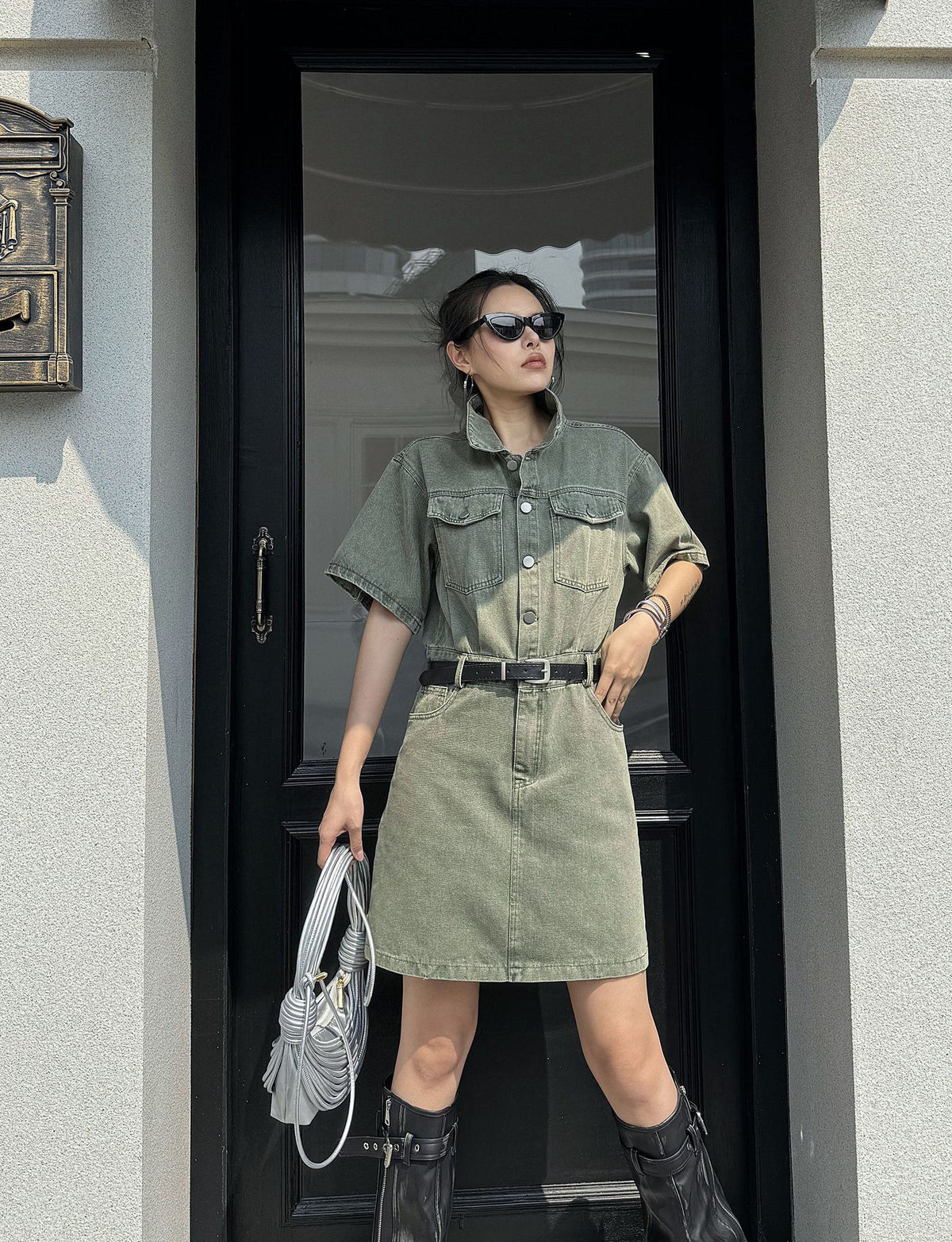 washed denim shirt dress