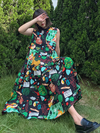 graphic sleeveless dress