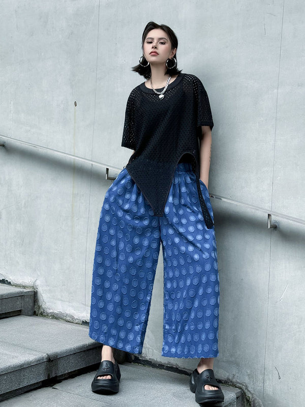Dot wide pants 