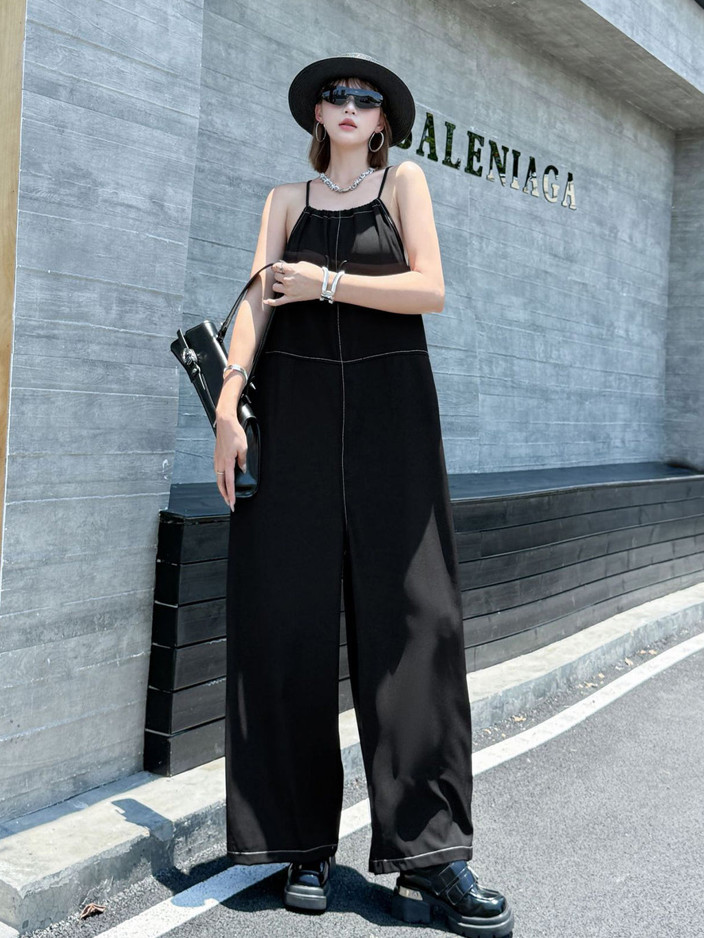 String Wide Overalls 