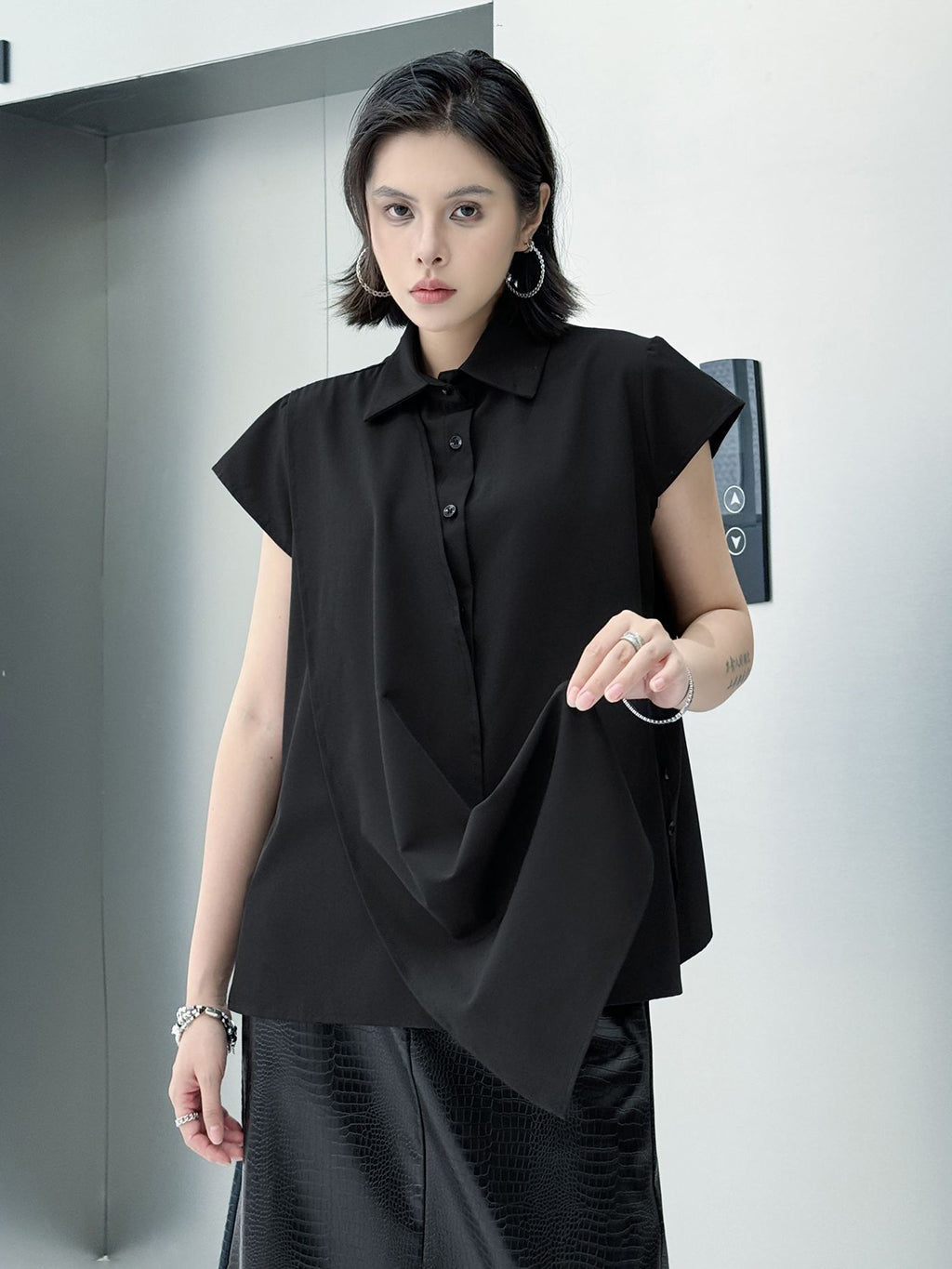 drape sleeve shirt