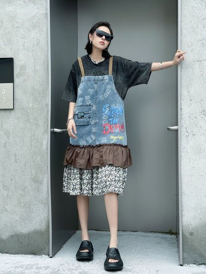 Scarf tie blouse and denim pants series 